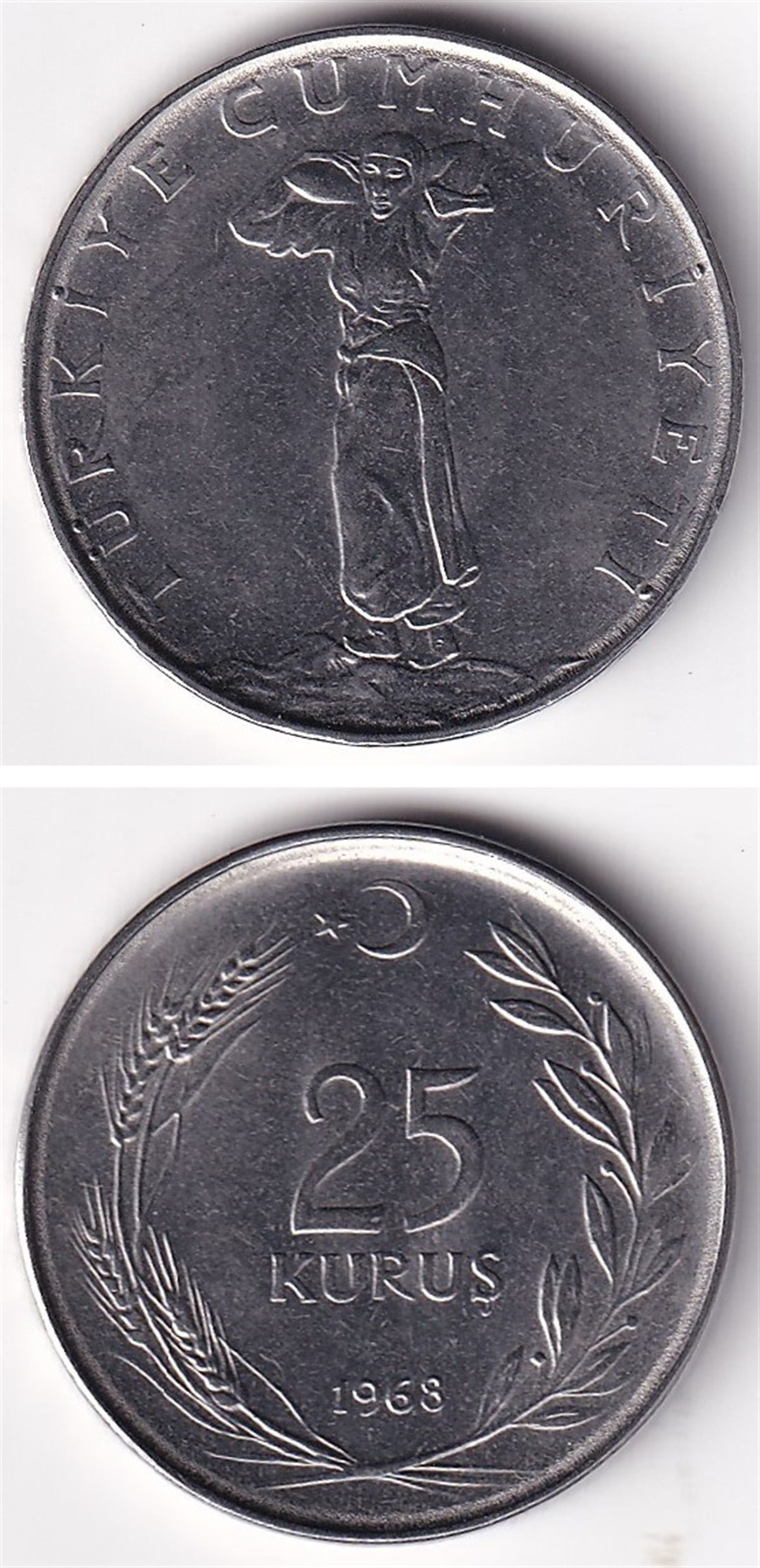 1958-1980 Dönemi Madeni Paraları25 Kuruş (1968) ÇİL Eski Madeni Para
