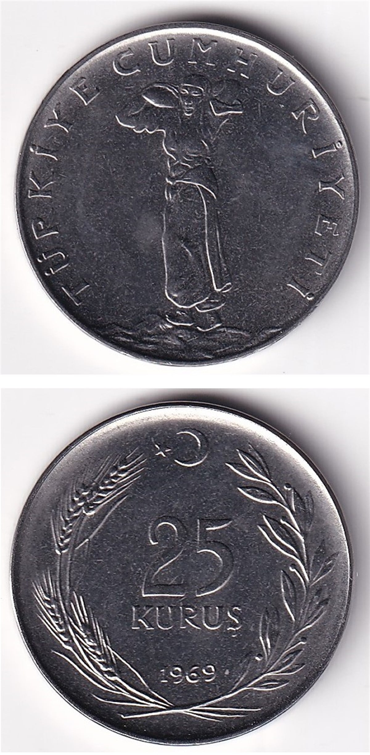 1958-1980 Dönemi Madeni Paraları25 Kuruş (1969) ÇİL Eski Madeni Para