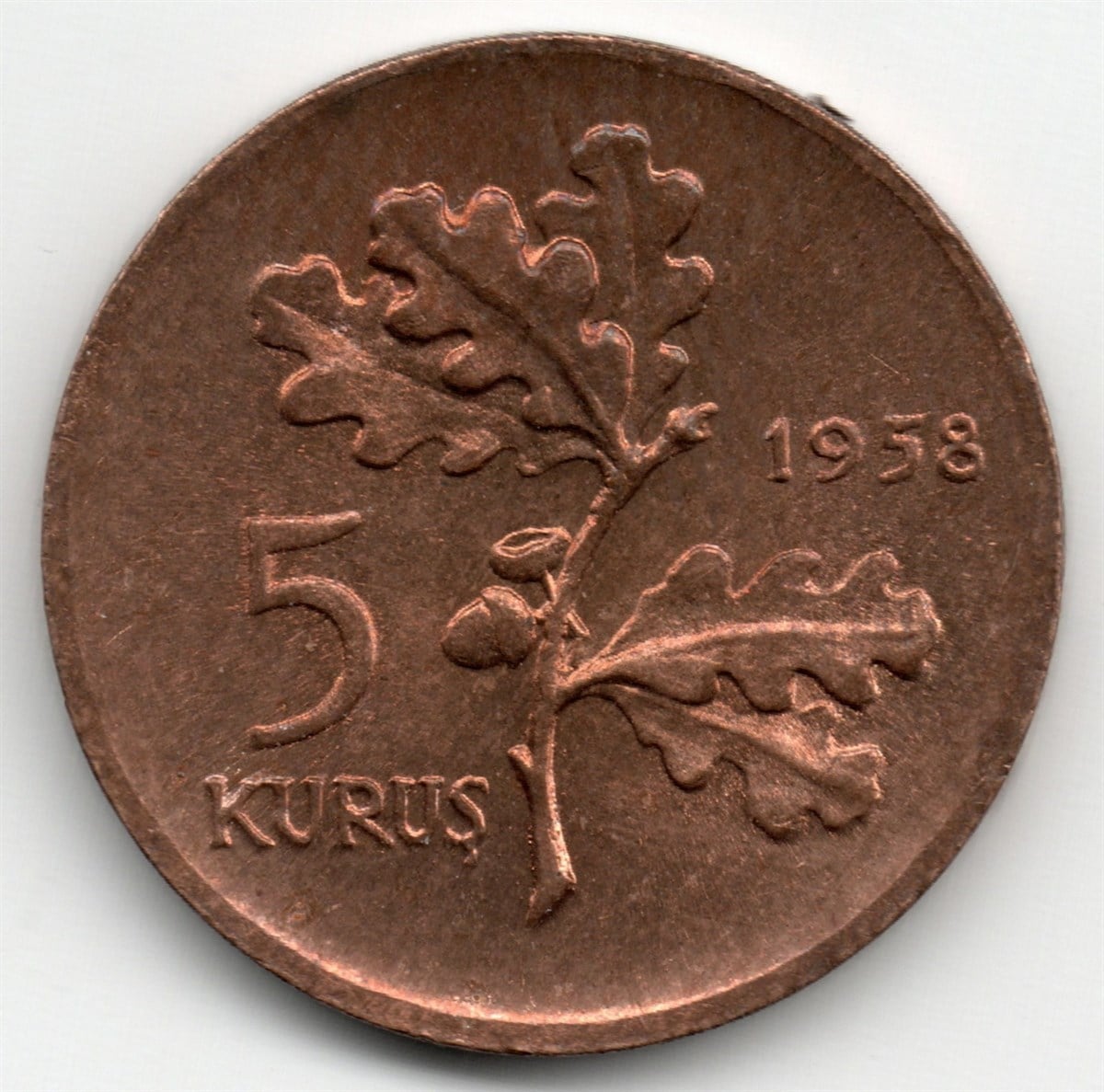 1958-1980 Dönemi Madeni Paraları5 Kuruş (1958) ÇİL Eski Madeni Para