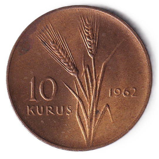 1958-1980 Dönemi Madeni ParalarıTürkiye, 10 Kuruş (1962) ÇİL Eski Madeni Para