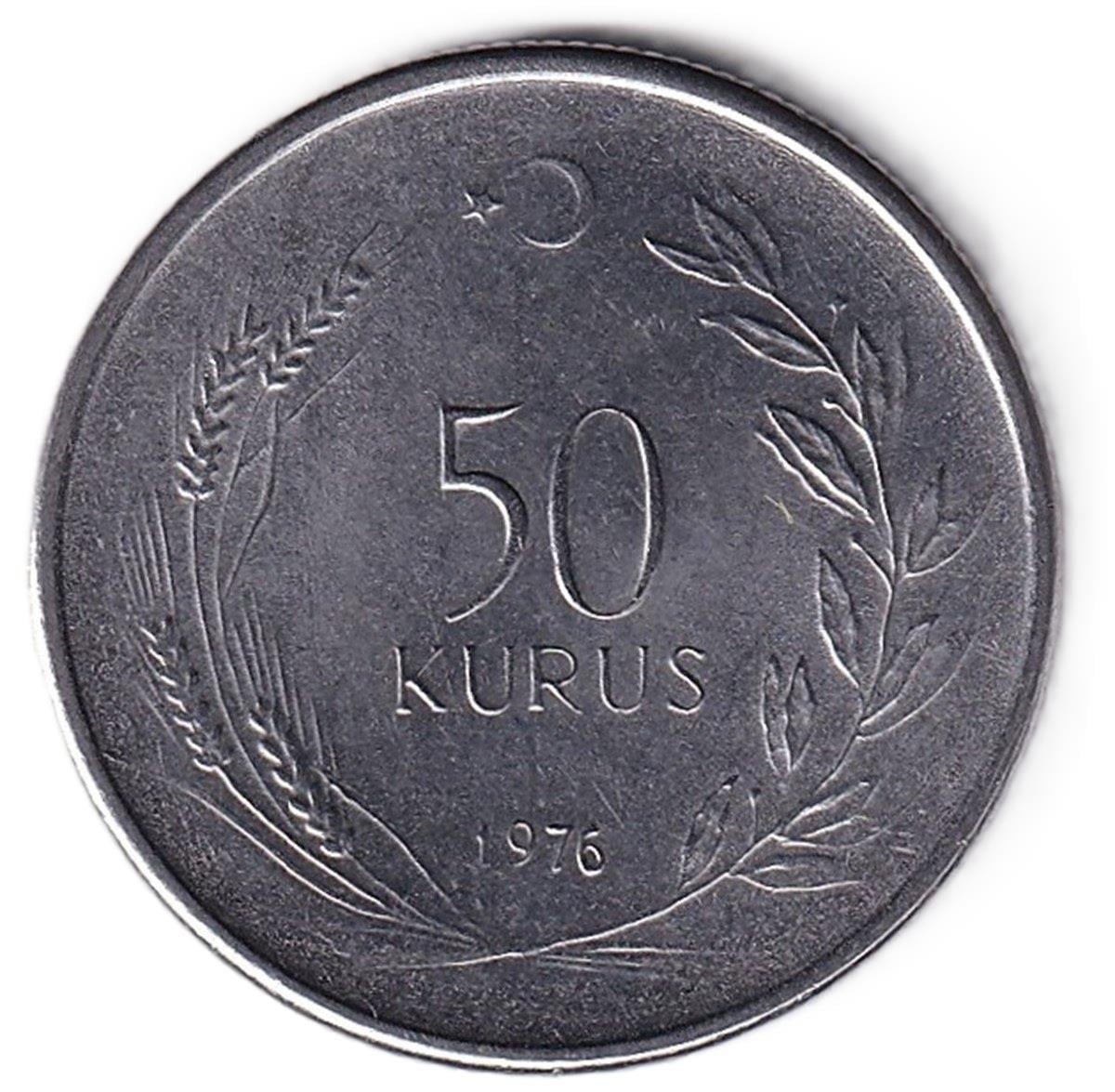 1958-1980 Dönemi Madeni ParalarıTürkiye, 50 Kuruş (1976) ÇİL Eski Madeni Para