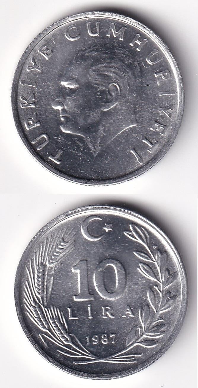 1981-2004 Dönemi Madeni Paraları10 Lira (1987) ÇİL Eski Madeni Para