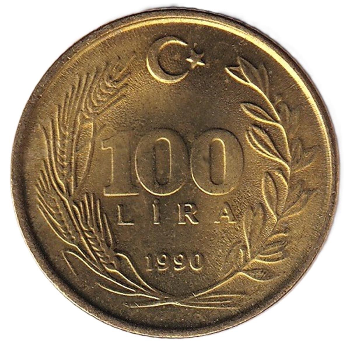 1981-2004 Period Coins100 Lira (1990) ÇİL Eski Madeni Para