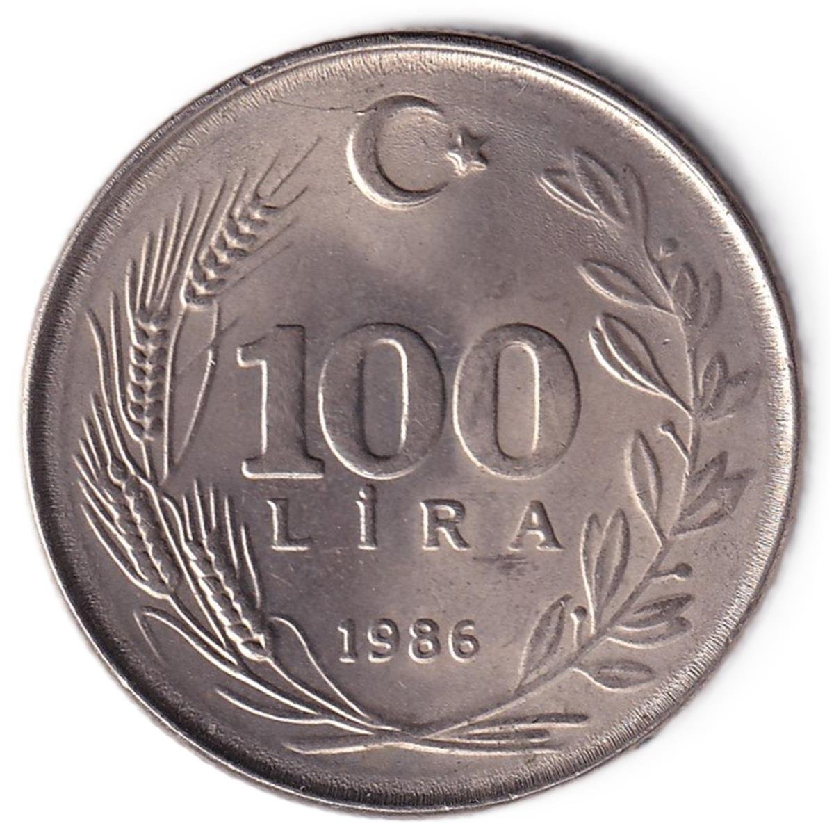 1981-2004 Dönemi Madeni Paraları100 Lira (1986) ÇİL Eski Madeni Para
