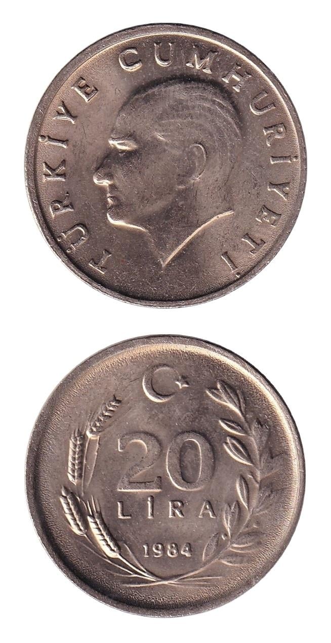 1981-2004 Dönemi Madeni Paraları20 Lira (1984) ÇİL Eski Madeni Para
