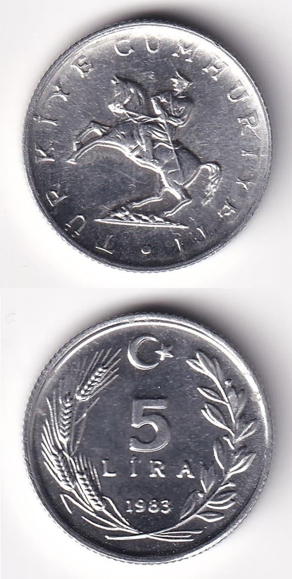 1981-2004 Dönemi Madeni Paraları5 Lira (1983) ÇİL Eski Madeni Para