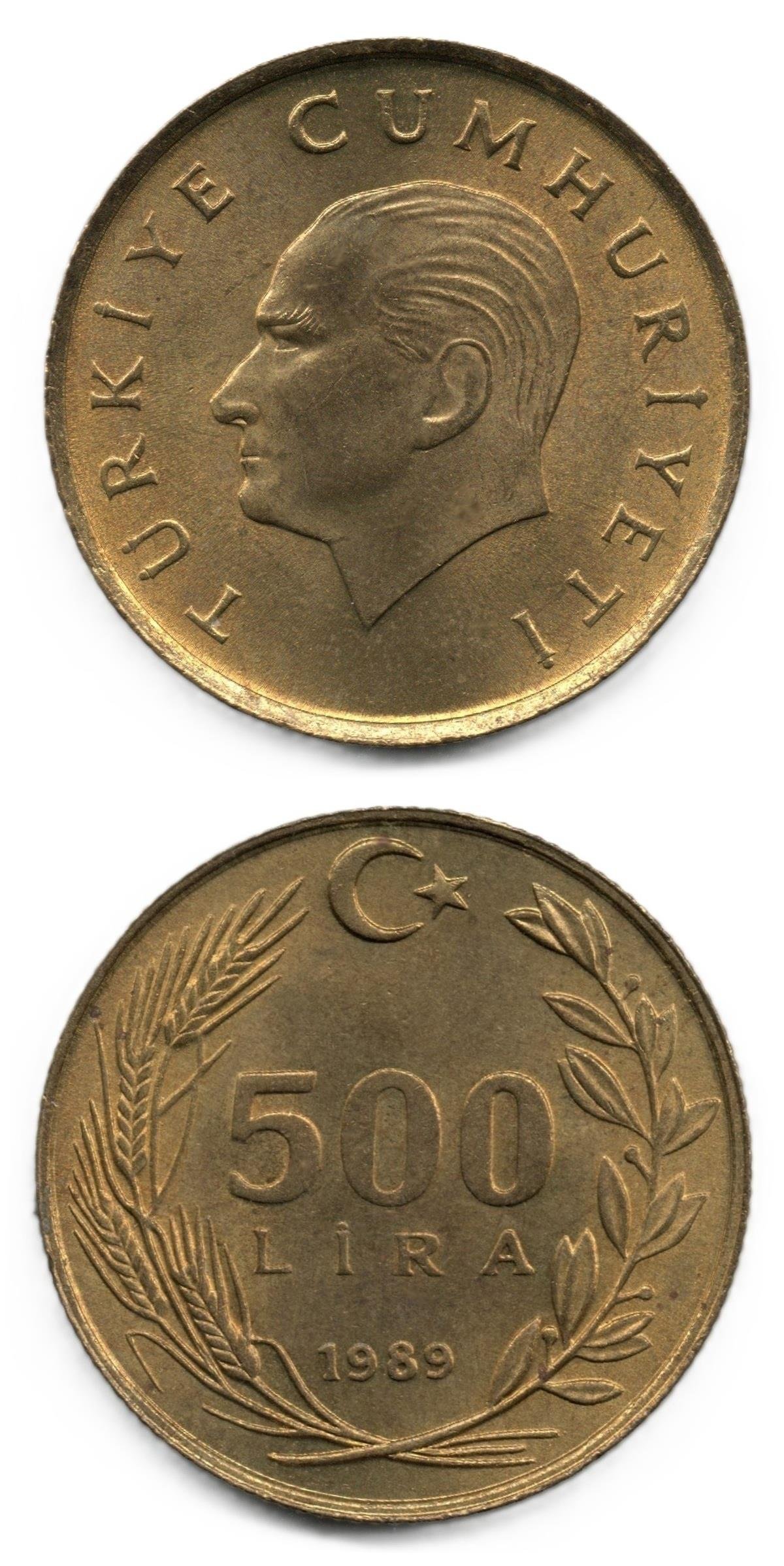 1981-2004 Dönemi Madeni Paraları500 Lira (1989) ÇİL Eski Madeni Para