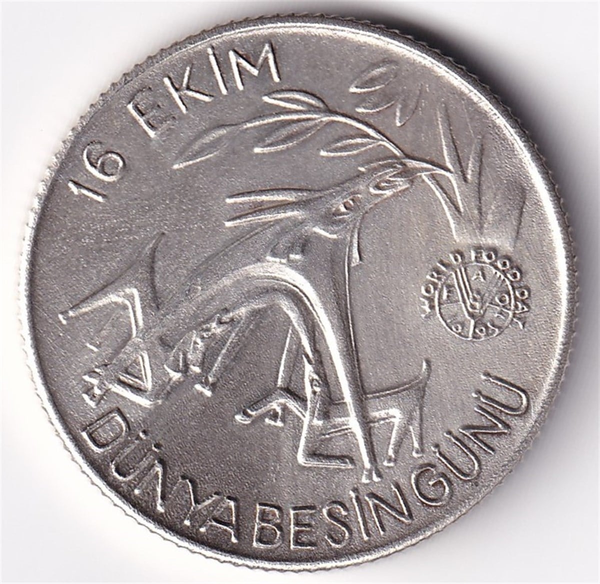 F.A.O. 1.500 Lira (1981) Gümüş Dünya Besin Günü ÇİL Eski Madeni