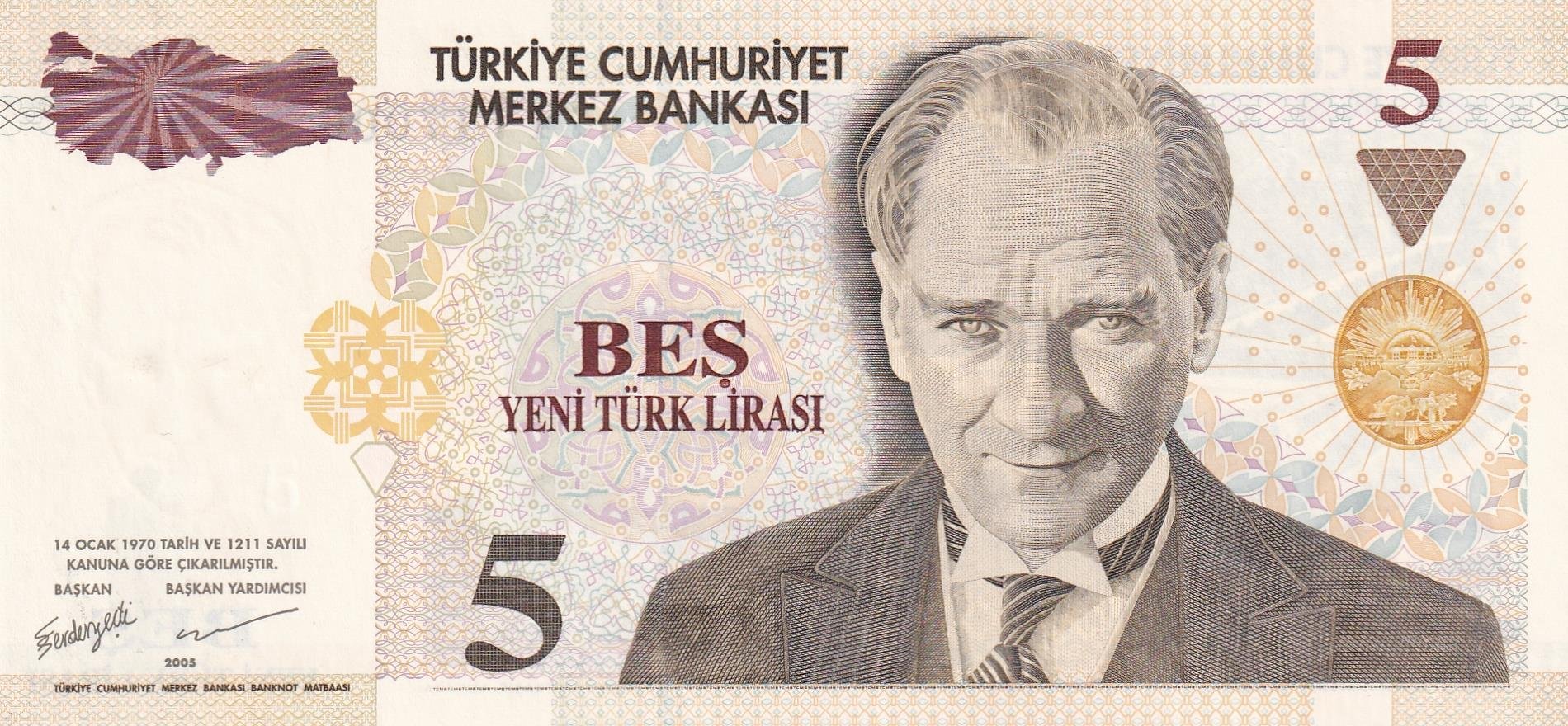 8. Emisyon8. Emisyon 5 Yeni Türk Lirası (YTL) ÇİL