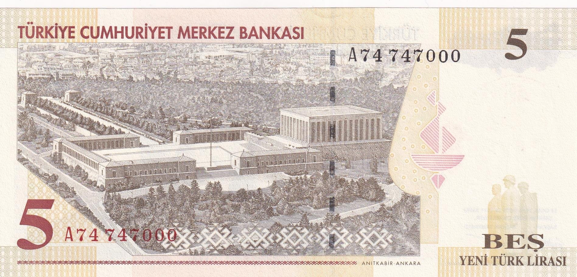 8. Emisyon8. Emisyon 5 Yeni Türk Lirası (YTL) ÇİL