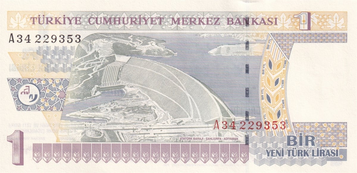 8. Emisyon8.Emisyon 1 Yeni Türk Lirası (YTL) ÇİL A34 Serisi 