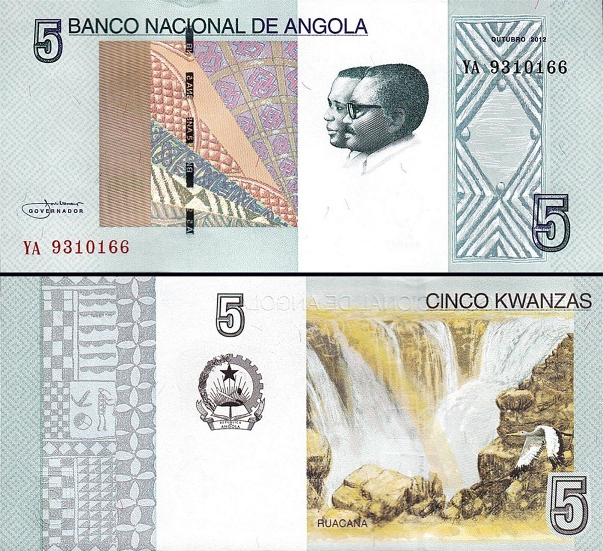 Angola Eski Kağıt Para Seti (5-10 Kwanza, 2012-2017)