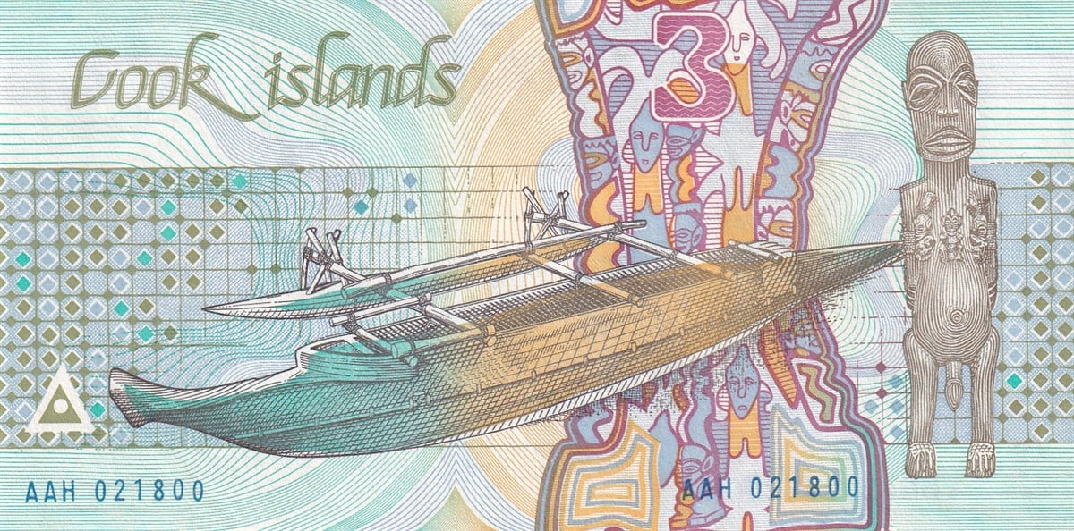 Cook Adaları (Cook Islands) - 3 Dolar (1992) B106/P6