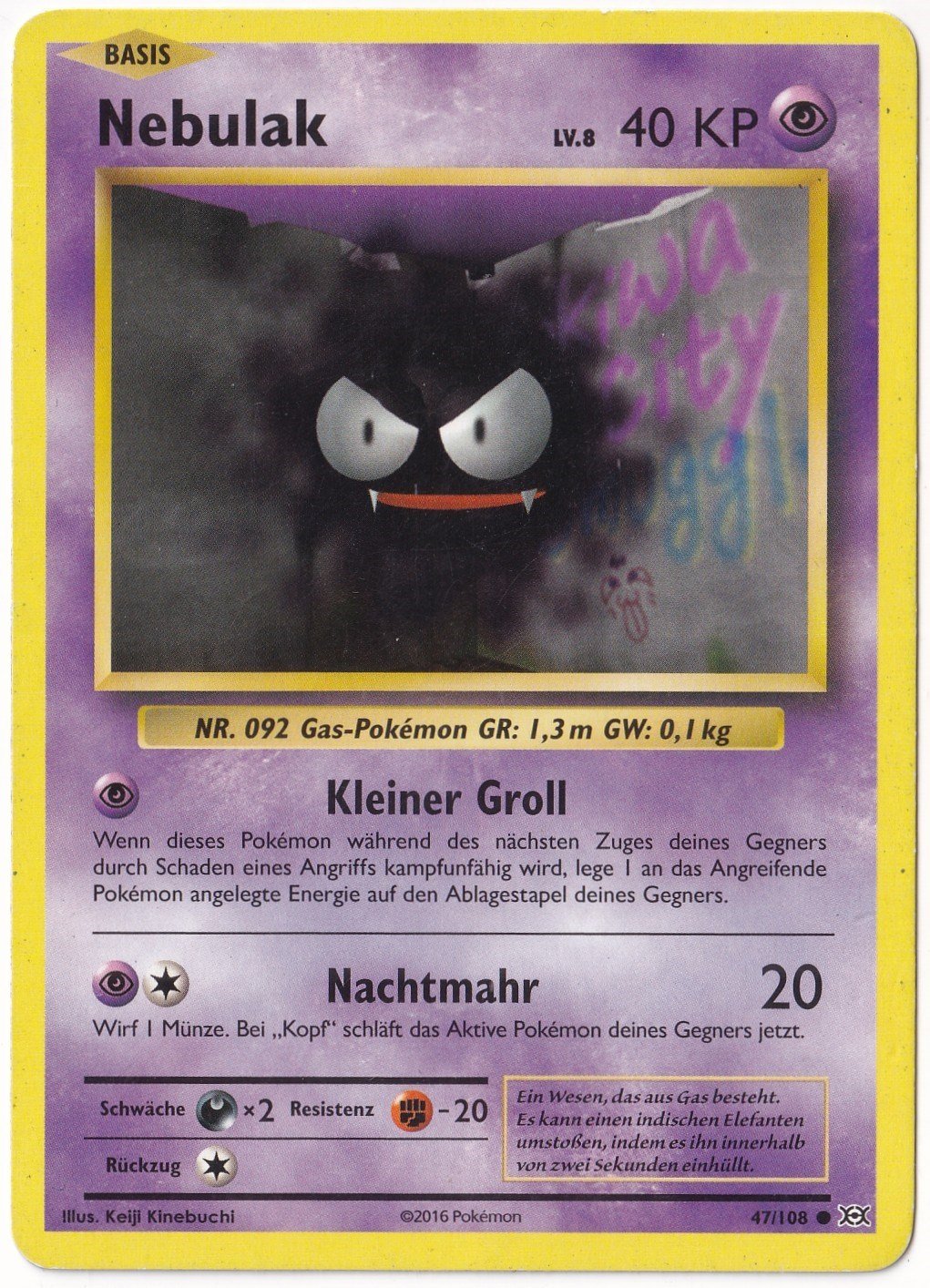 EvolutionsGastly #47 (Nebulak) - Pokemon Almanca Evolutions - Pokemon Kartı (NM- Near Mint)
