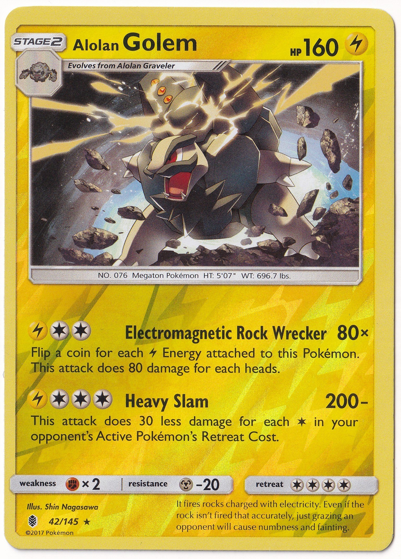 Guardians RisingAlolan Golem [Reverse Holo] #42 - Pokemon Guardians Rising - Pokemon Kartı (Mint)