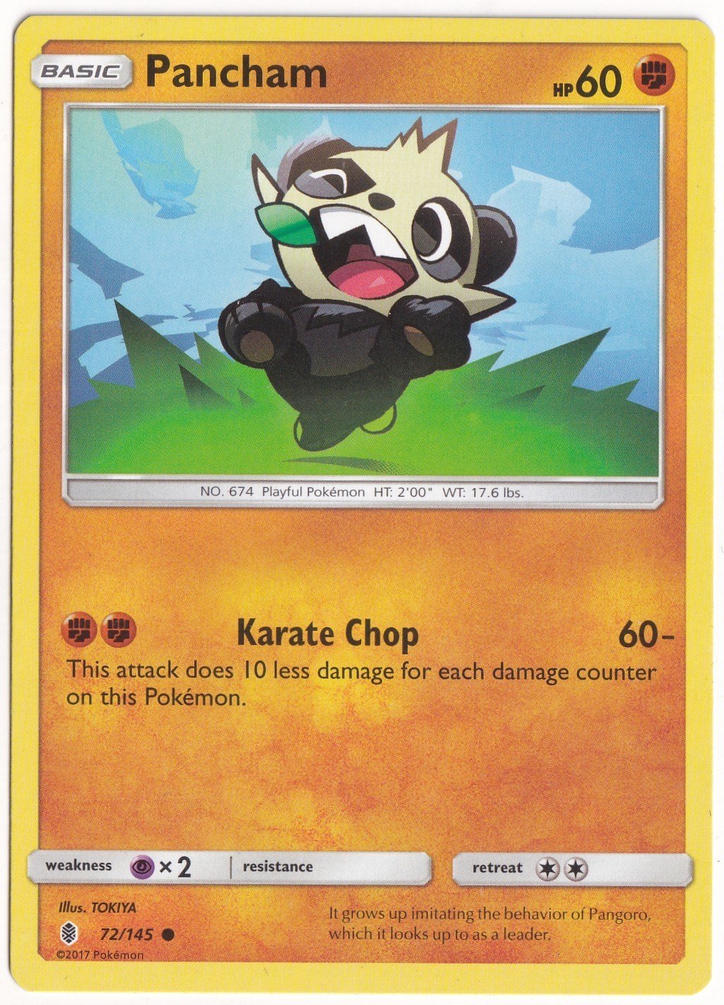 Guardians RisingPancham #72 - Pokemon Guardians Rising - Pokemon Kartı (Mint)