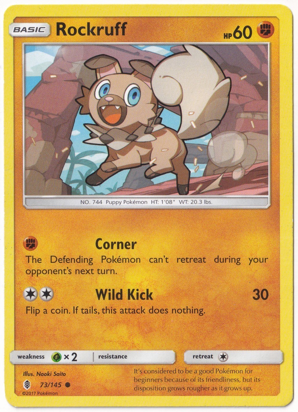 Guardians RisingRockruff #73 - Pokemon Guardians Rising - Pokemon Kartı (Mint)
