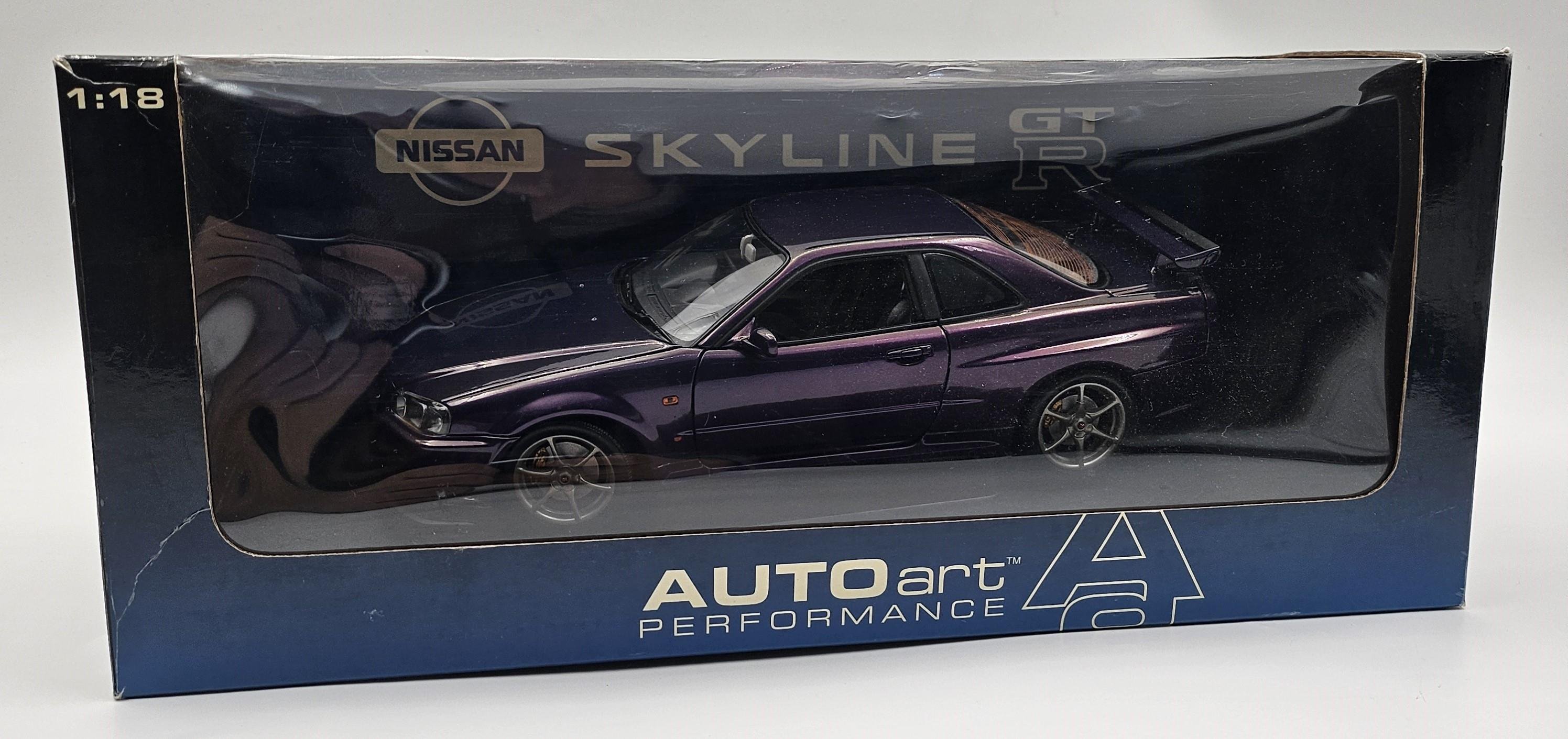 hpi.racingAUTOart - Nissan Skyline R34 GT-R 1999 Midnight Purple 1/18