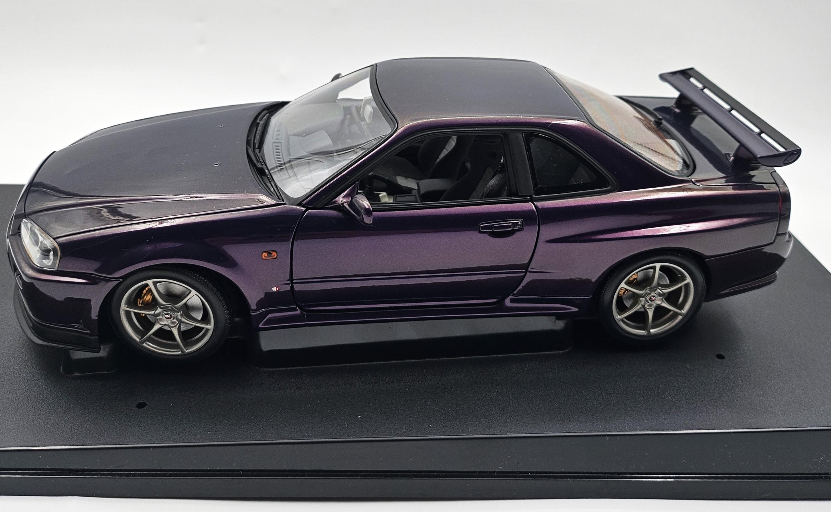 hpi.racingAUTOart - Nissan Skyline R34 GT-R 1999 Midnight Purple 1/18