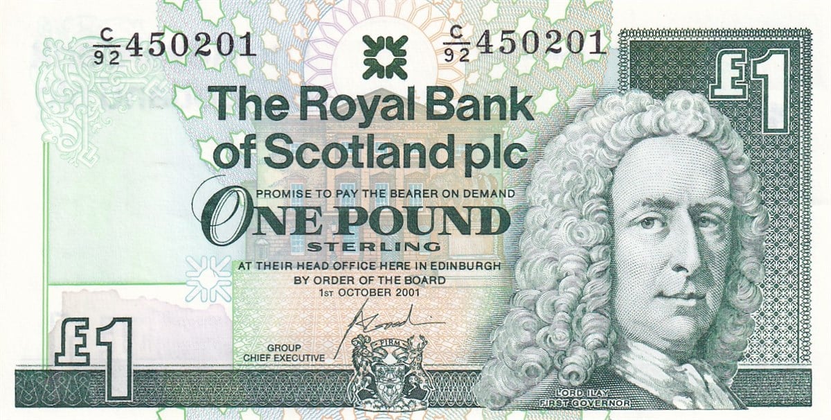 İskoçya- 1 Pound (2001) P351e