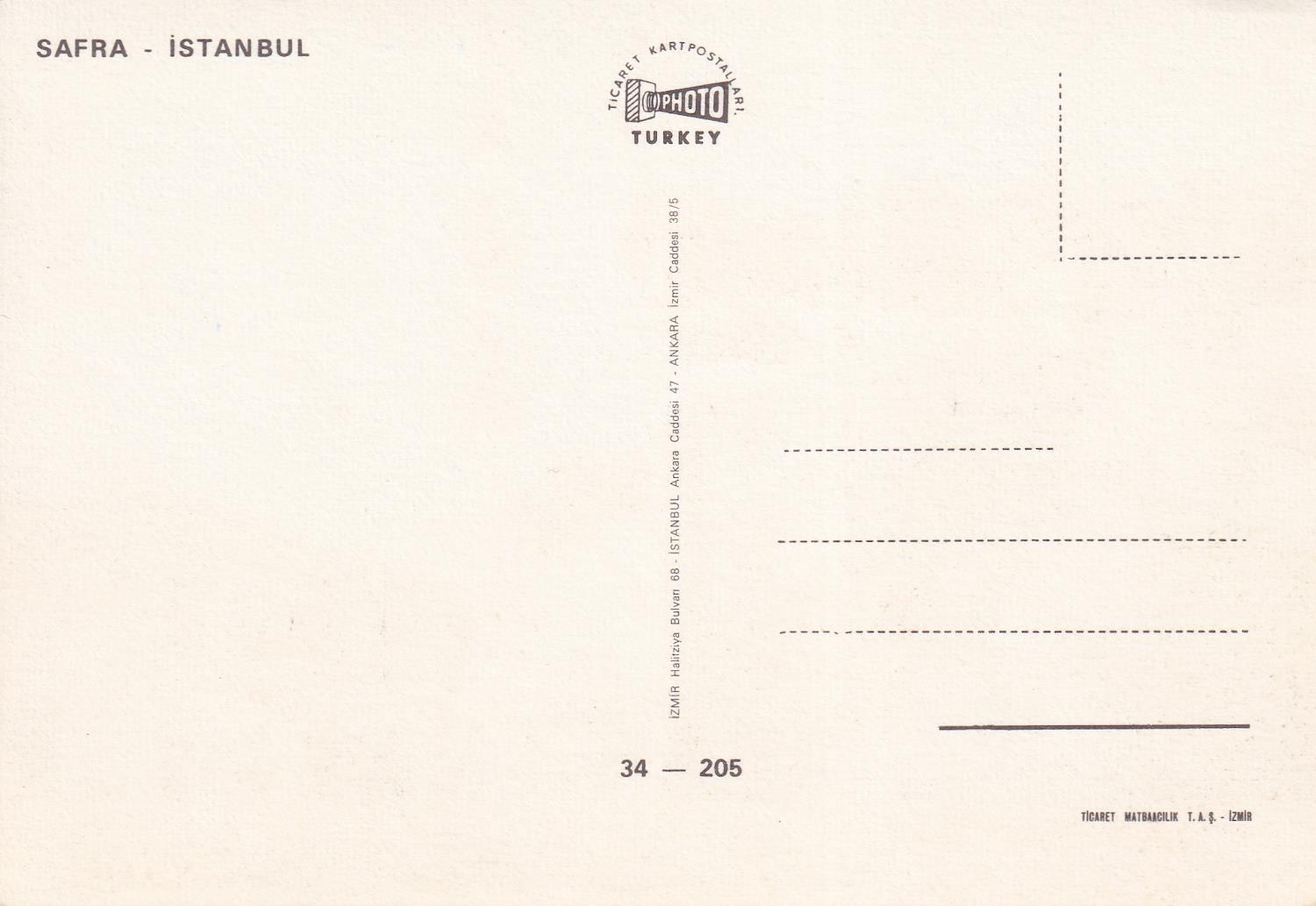 PostcardSafra, İstanbul Kartpostalı
