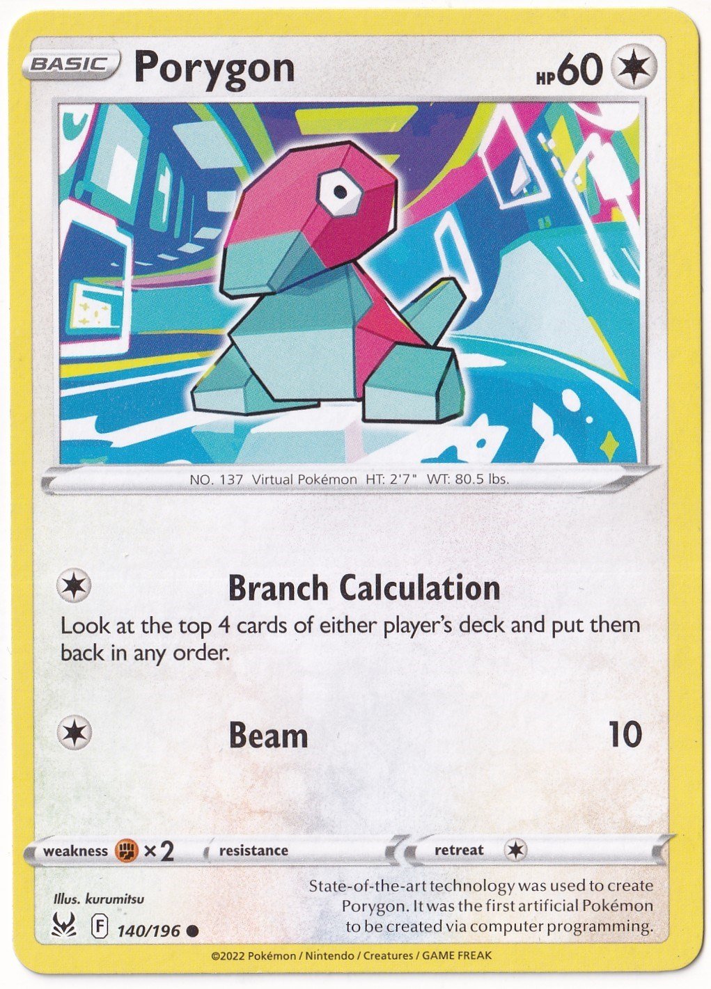 Lost OriginPorygon #140 - Pokemon Lost Origin - Pokemon Kartı (Mint)
