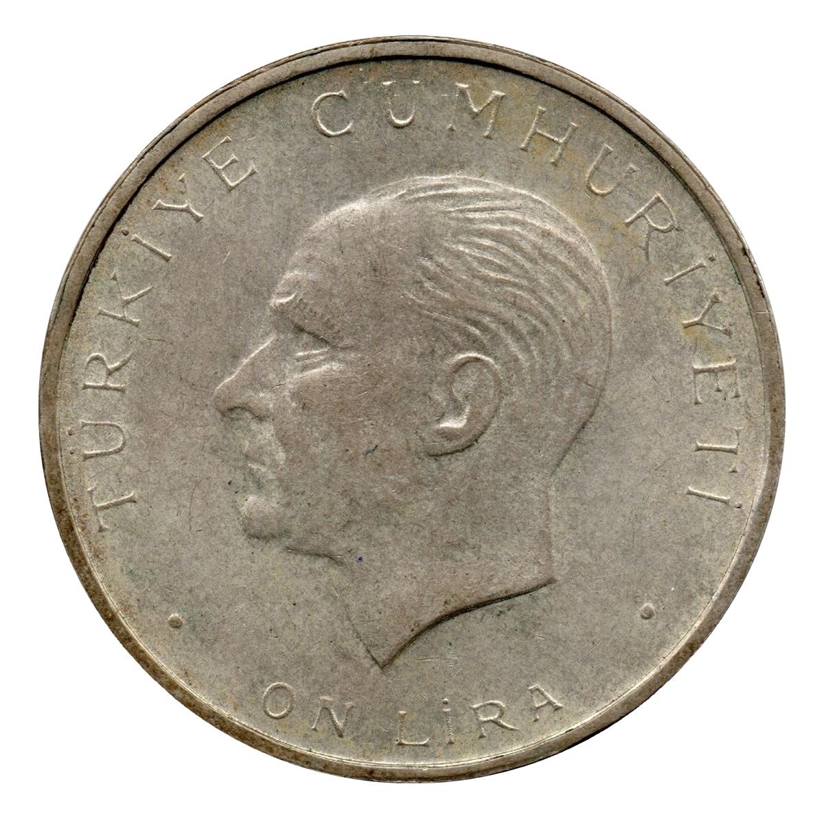 Madeni Hatıra Paralar10 Lira (1960) ÇİL Gümüş Eski Madeni Para