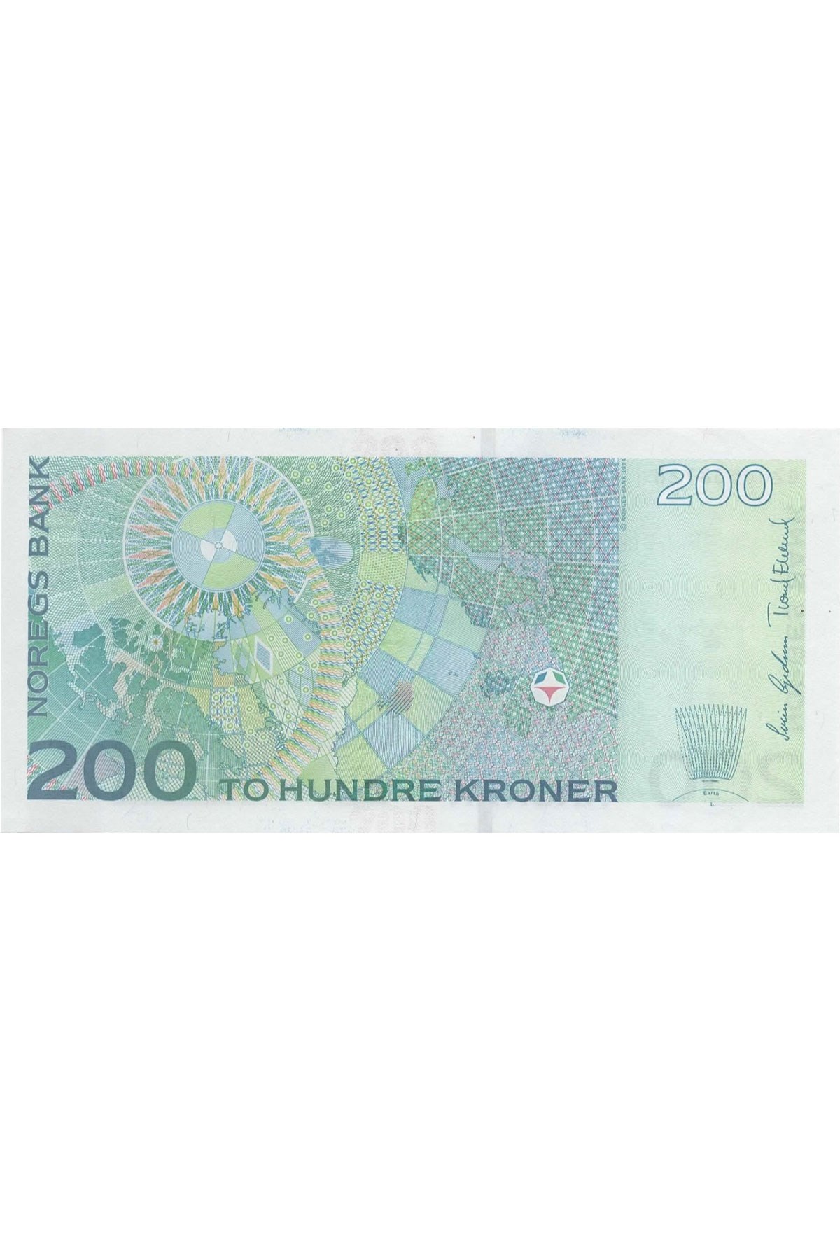 Norveç, 200 Kron (2009), Eski Yabancı Kağıt Para P#50e