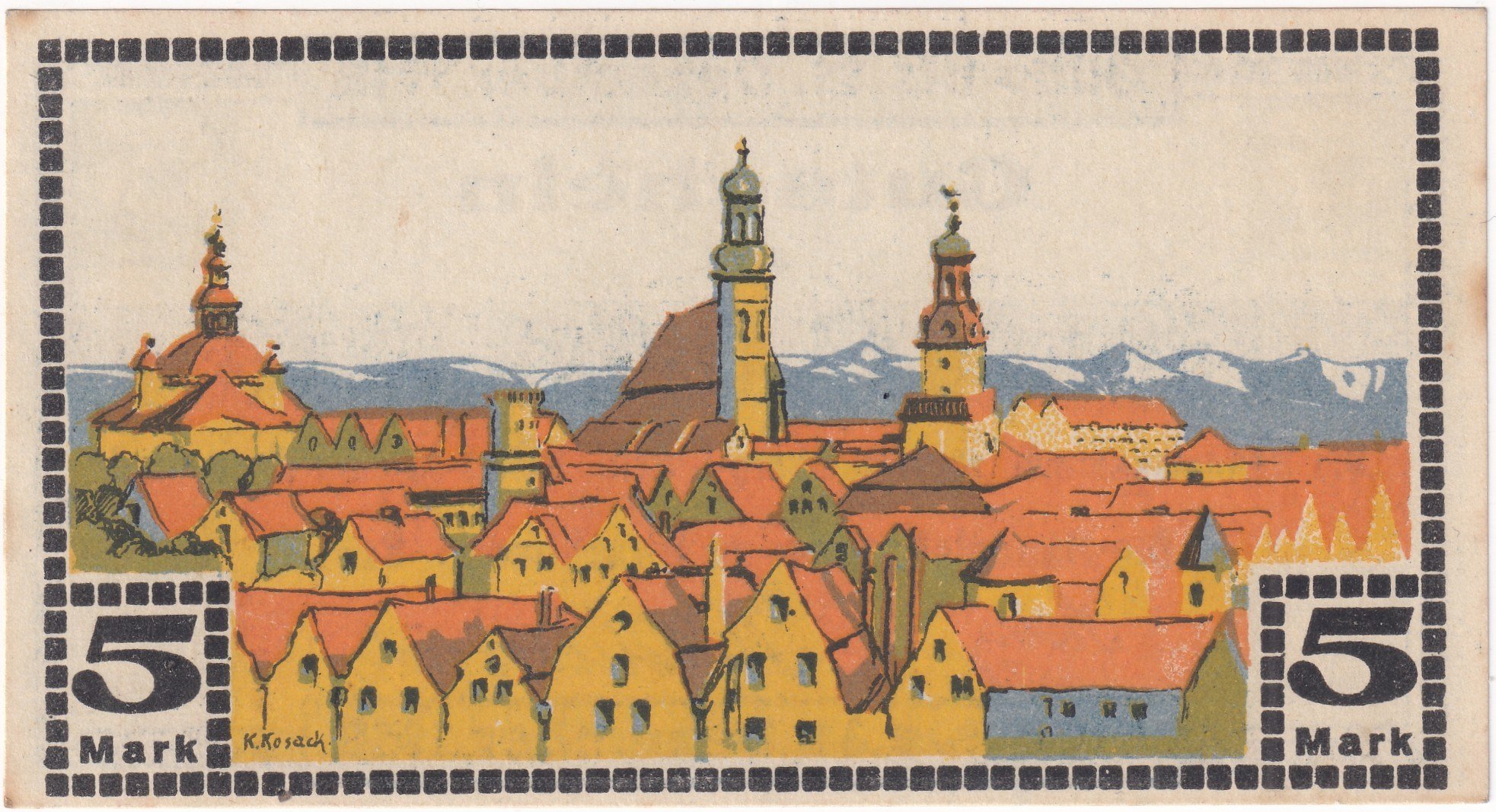 NotgeldAlmanya, Hirschberg (Silezya) 5 Mark (1918) - Notgeldi (ÇİL)