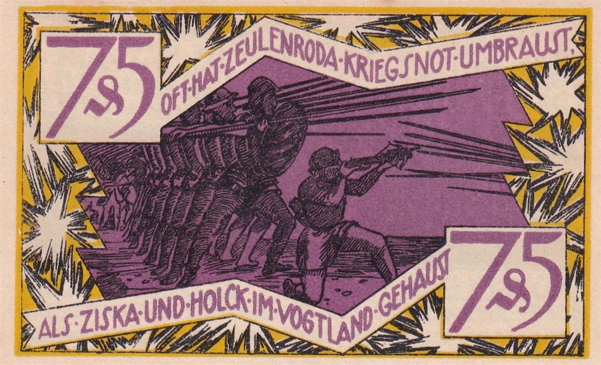 NotgeldAlmanya, Zeulenroda, 75 Pfennig (1921) History Series (5) Notgeld