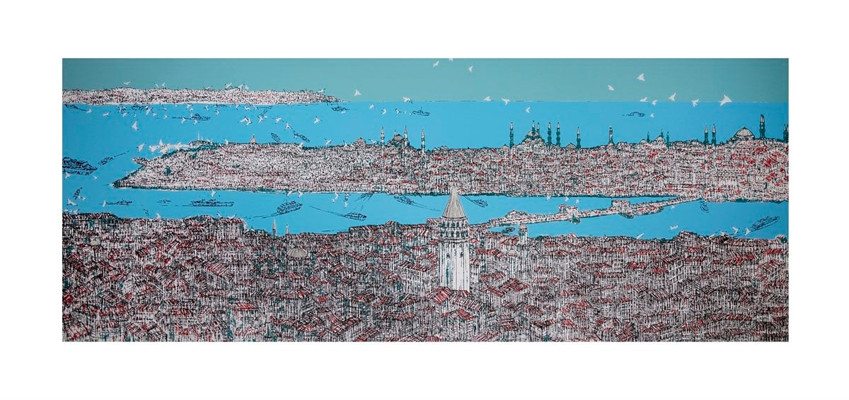 Özgün Baskı TabloDevrim Erbil - İstanbul, Galata'nın Kuşları 2020 (İmzalı Özgün Baskı)