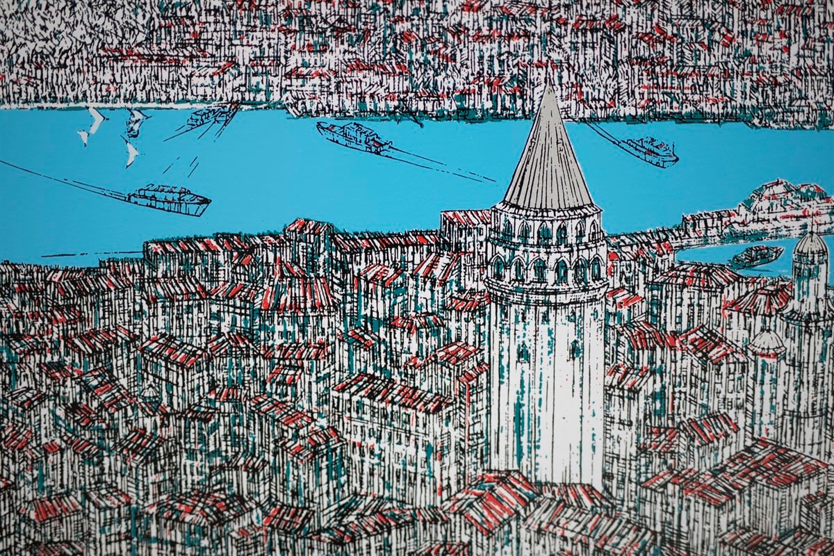 Özgün Baskı TabloDevrim Erbil - İstanbul, Galata'nın Kuşları 2020 (İmzalı Özgün Baskı)