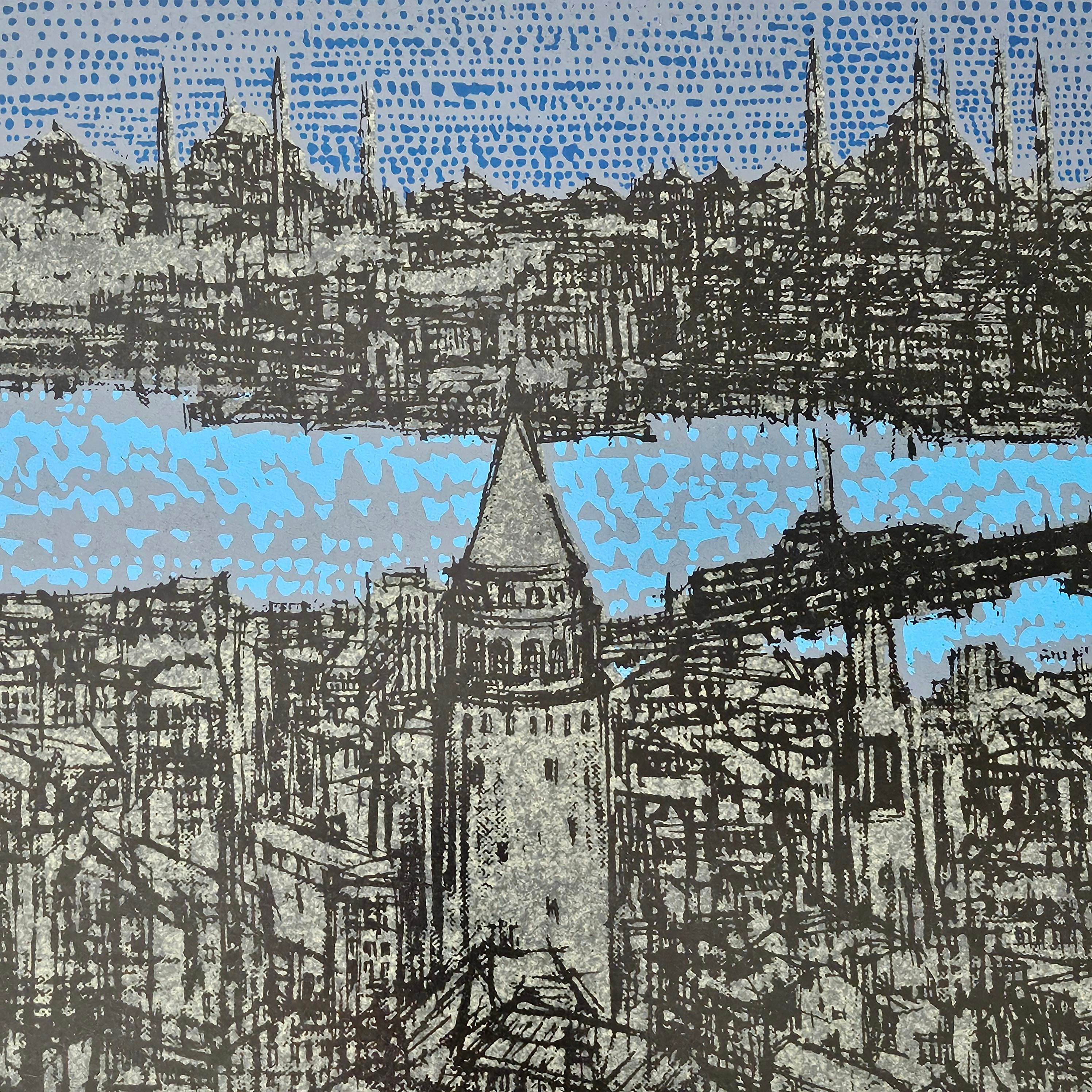 Özgün Baskı TabloDevrim Erbil - İstanbul; Galata (D) 2014 İmzalı Özgün Baskı Tablo