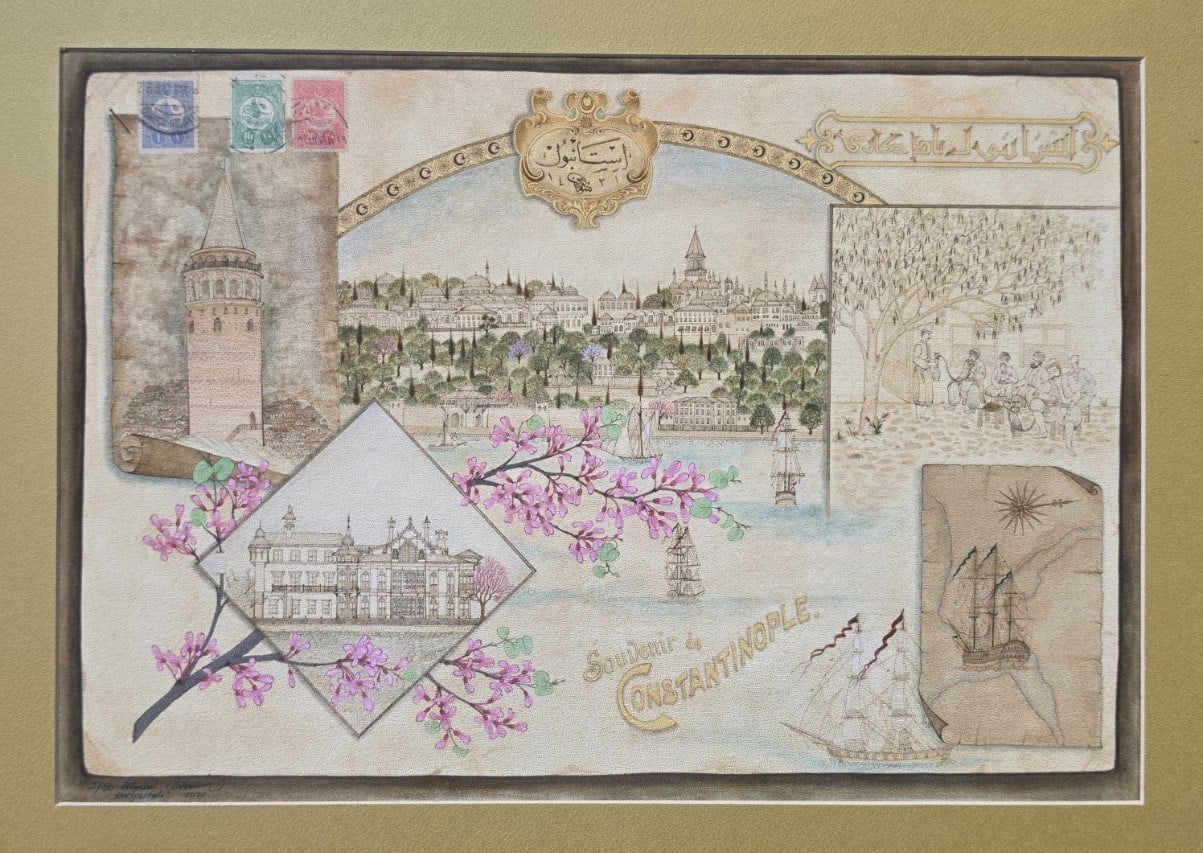 Özgün Baskı TabloZehra Akdeniz - İstanbul Kartpostalı 27x39 CM (Özgün Baskı 2/30 İmzalı)