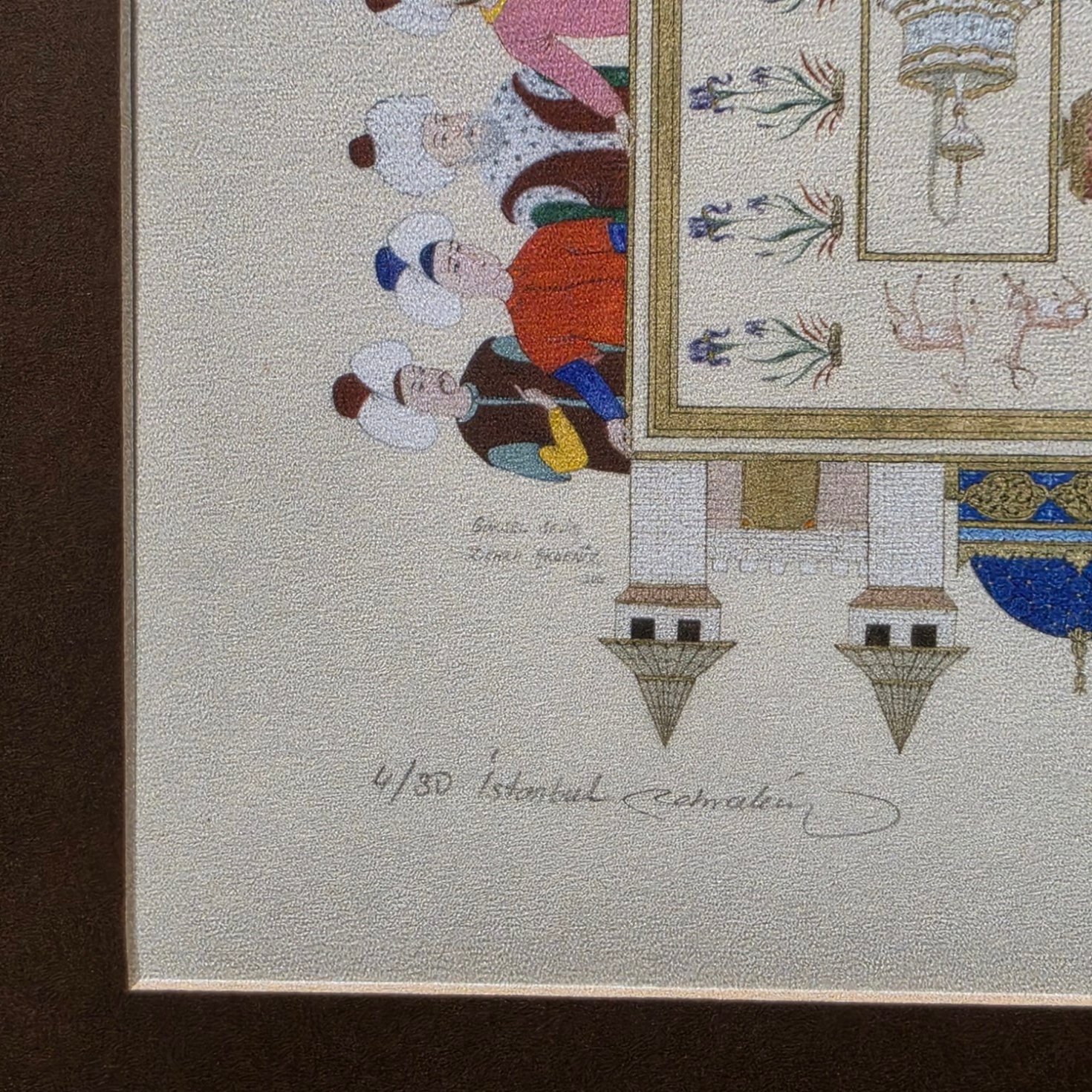 Original Print PaintingZehra Akdeniz - Topkapı Palace Table 39x41CM (Original Edition 3/30 Limited Signature)