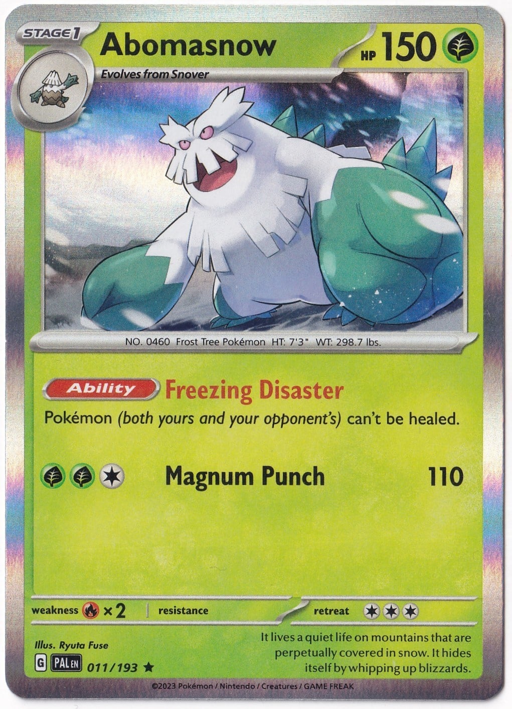 Paldea EvolvedAbomasnow 011/193 - Paldea Evolved - Pokemon Kartı (Mint)