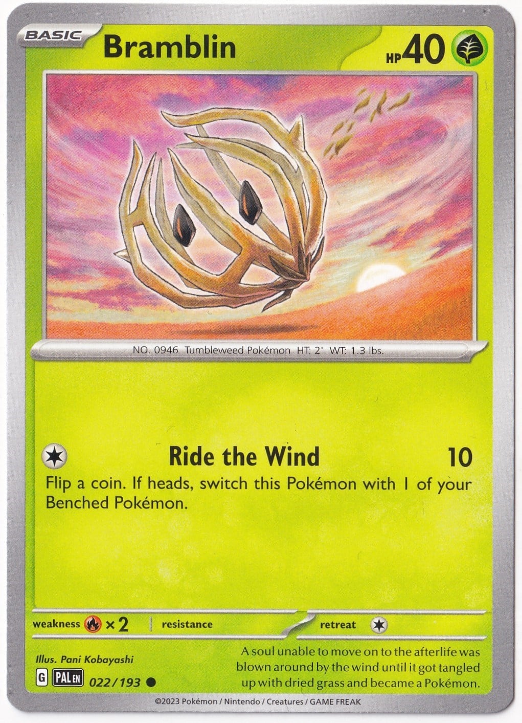 Paldea EvolvedBramblin 022/193 - Paldea Evolved - Pokemon Kartı (Mint)