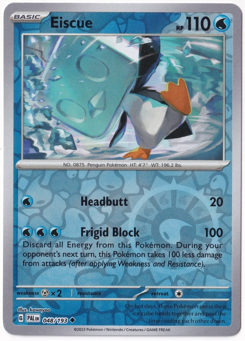 Paldea EvolvedEiscue [Reverse Holo] 048/193 - Paldea Evolved - Pokemon Kartı (Mint)