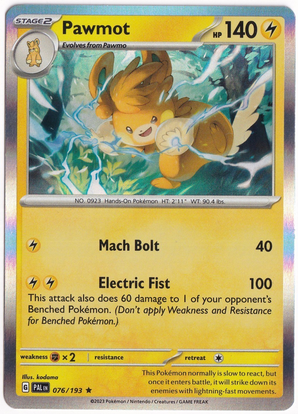 Paldea EvolvedPawmot 076/193 - Paldea Evolved - Pokemon Kartı (Mint)