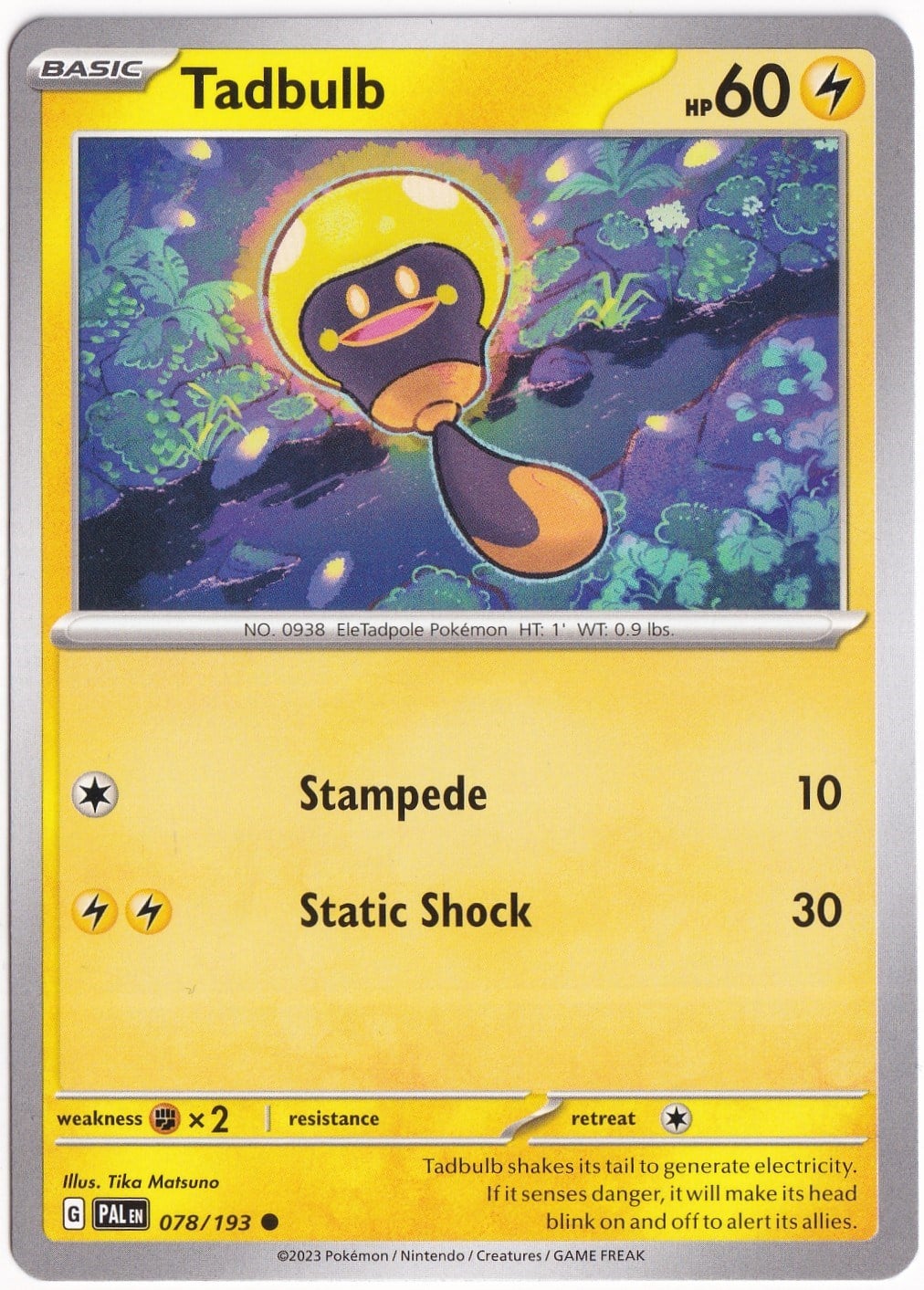 Paldea EvolvedTadbulb 078/193 - Paldea Evolved - Pokemon Kartı (Mint)