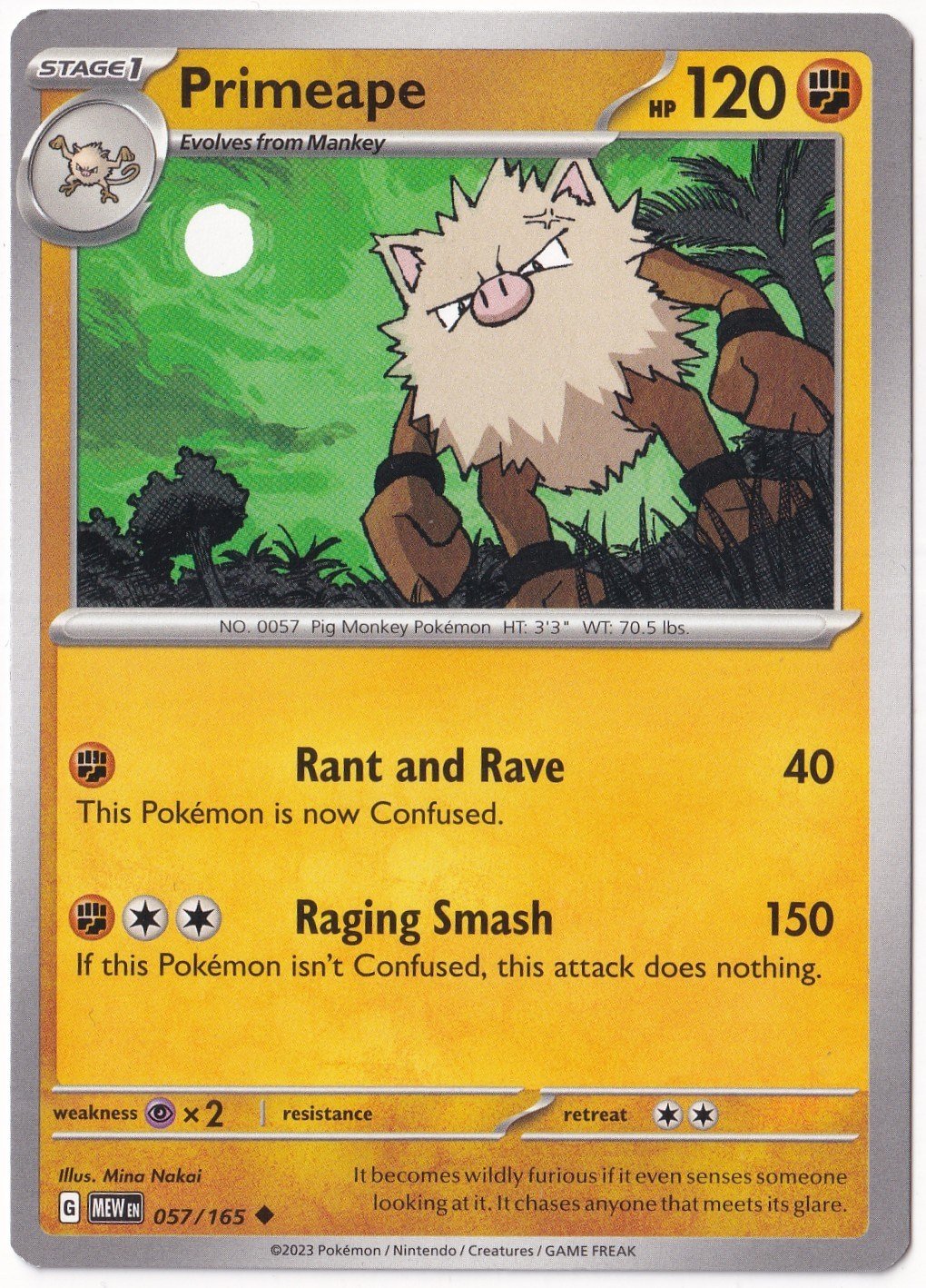Scarlet & Violet 151Primeape #57 - Pokemon Scarlet & Violet 151 - Pokemon Kartı (Mint)