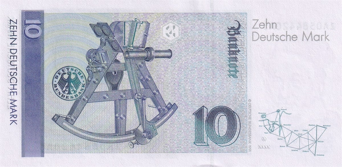 Sertifikalı ÜrünlerAlmanya, 10 Mark (1999) P#38 Çil Yabancı Kağıt Para