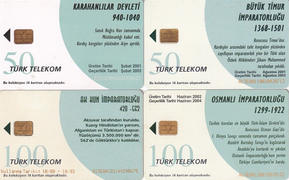 Telgraf TelegramBüyük Türk Devletleri Çipli Telefon Kartı (TELEKART)