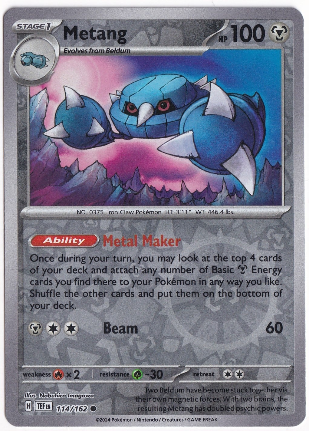 Temporal ForcesMetang [Reverse Holo] 114/162 - Temporal Forces - Pokemon Kartı (Mint)
