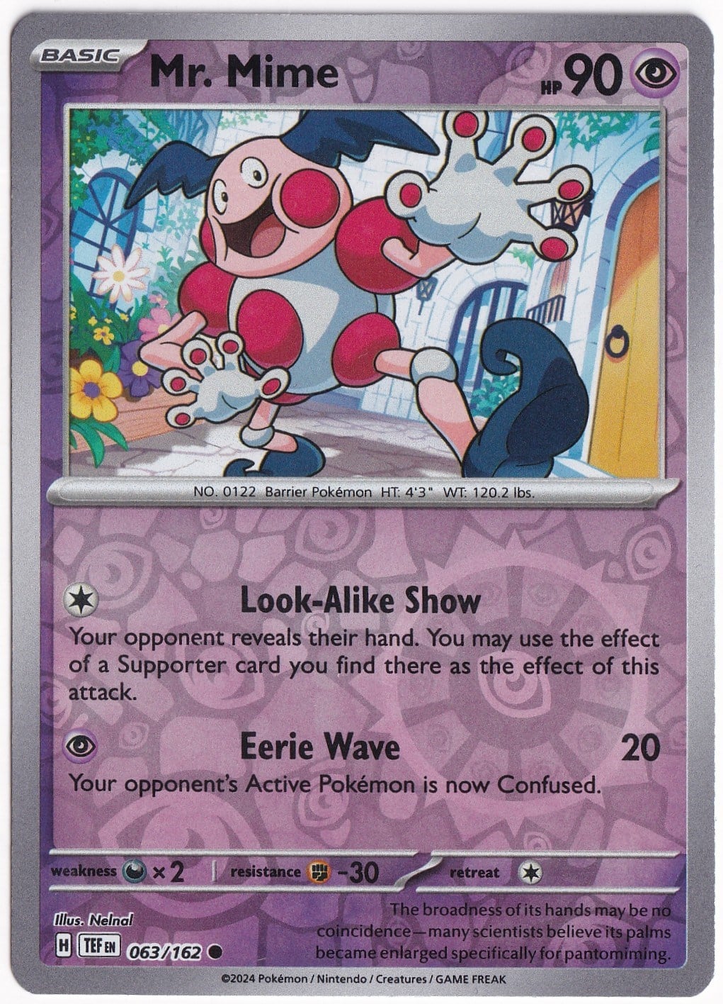 Temporal ForcesMr. Mime [Reverse Holo] 063/162 - Temporal Forces - Pokemon Kartı (Mint)