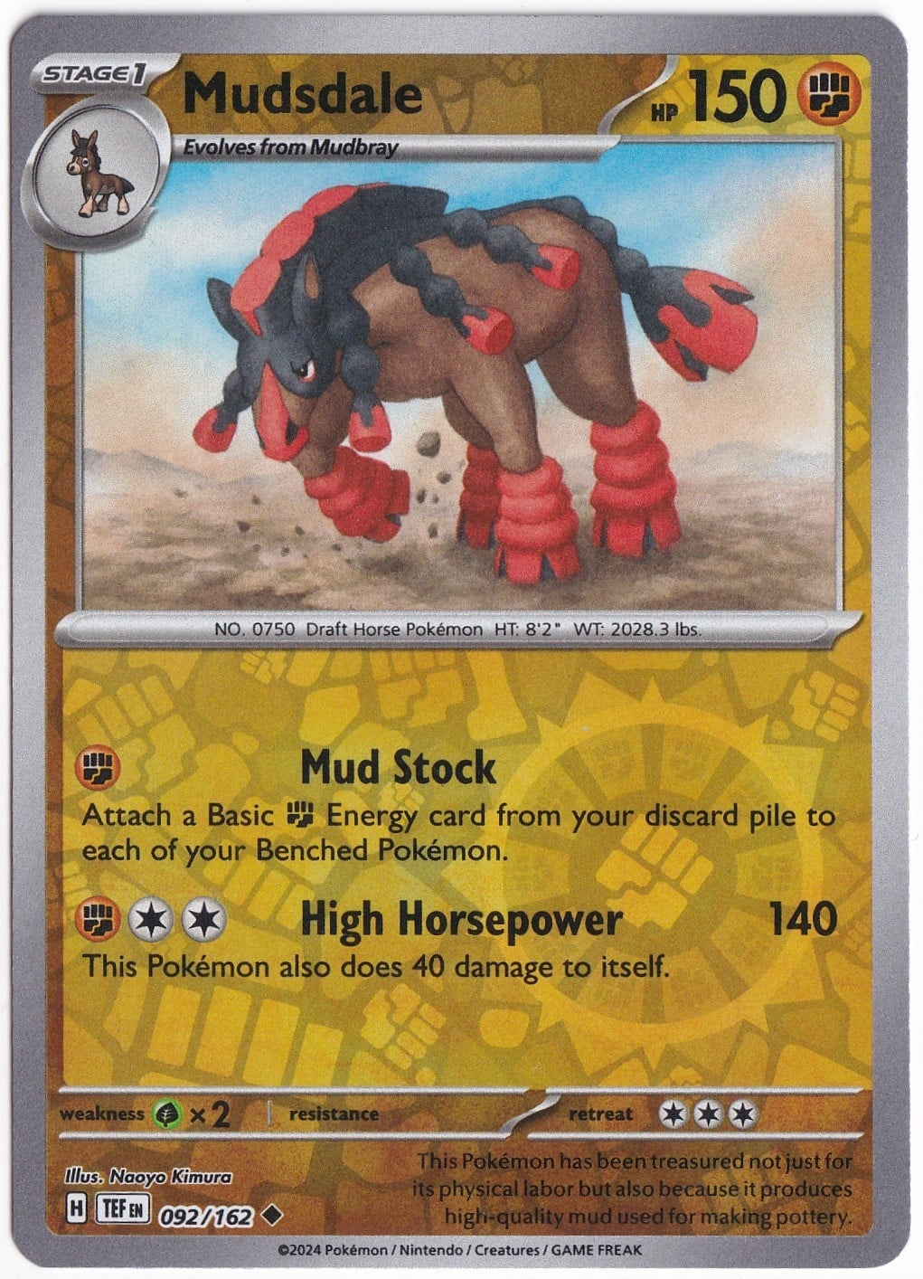 Temporal ForcesMudsdale [Reverse Holo] 092/162 - Temporal Forces - Pokemon Kartı (Mint)