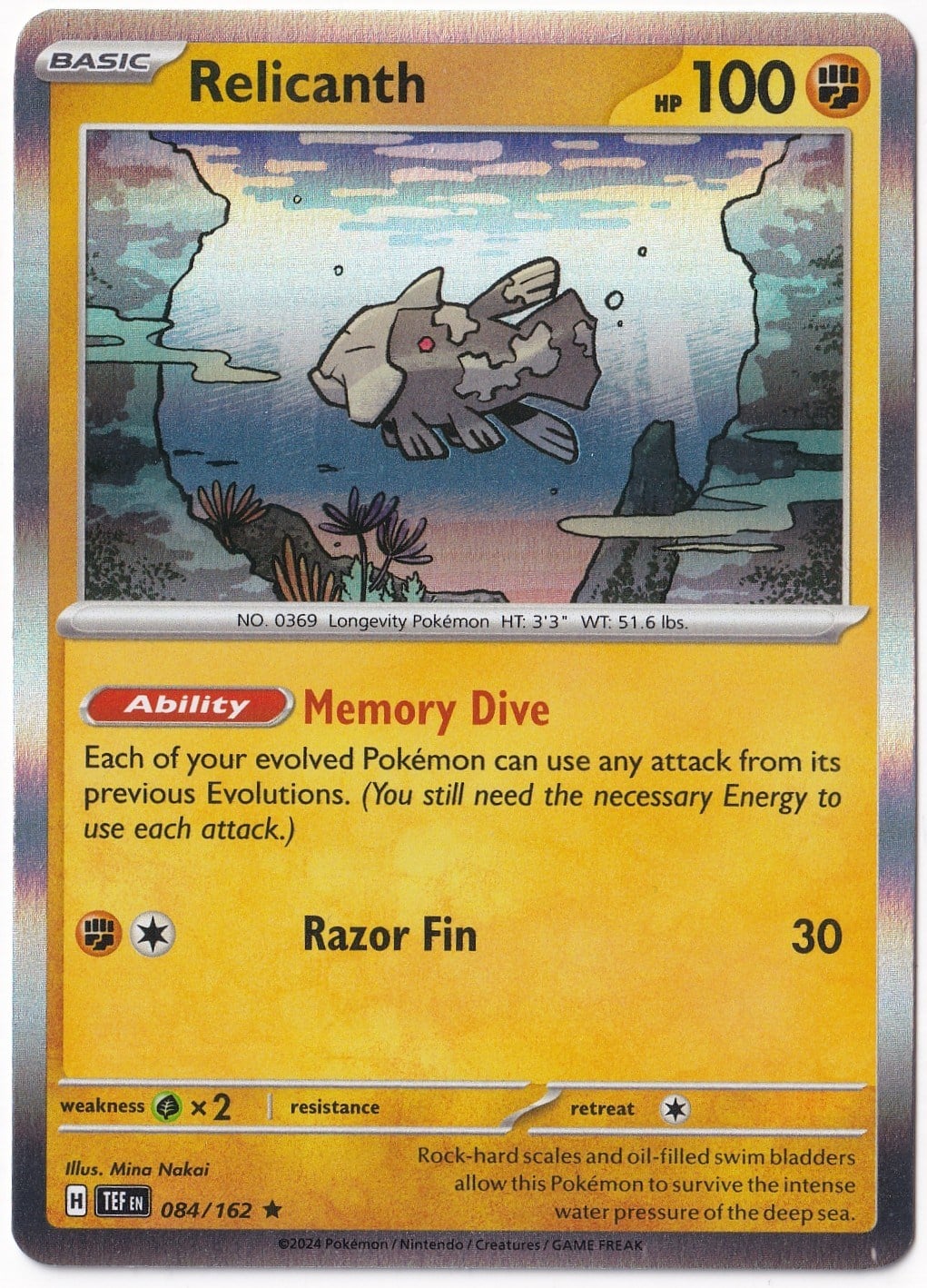 Temporal ForcesRelicanth [Holo] 084/162 - Temporal Forces - Pokemon Kartı (Mint)