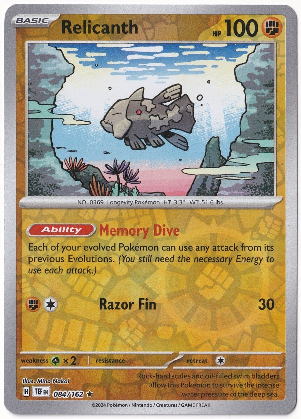 Temporal ForcesRelicanth [Reverse Holo] #84 - Temporal Forces - Pokemon Kartı (Mint)