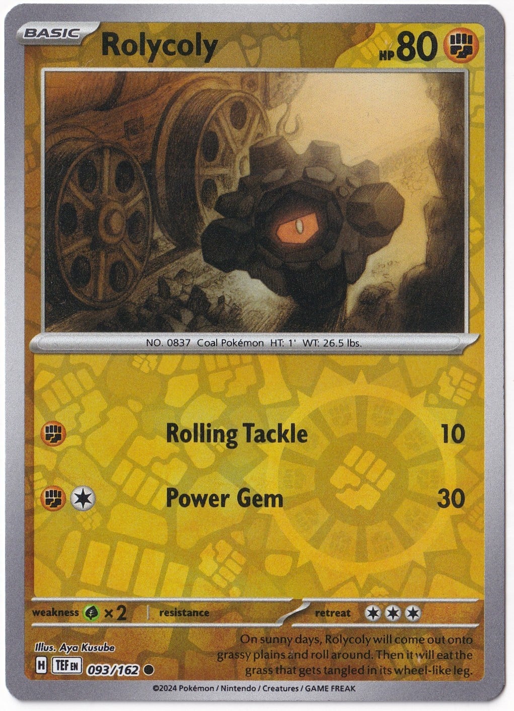 Temporal ForcesRolycoly [Reverse Holo] 093/162 - Temporal Forces - Pokemon Kartı (Mint)