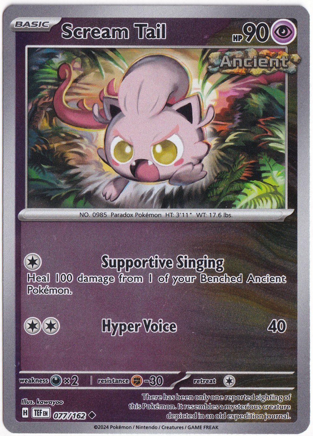 Temporal ForcesScream Tail [Reverse Holo] 077/162 - Temporal Forces - Pokemon Kartı (Mint)